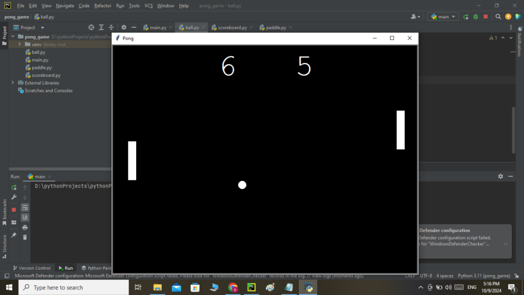 Pong game Project
